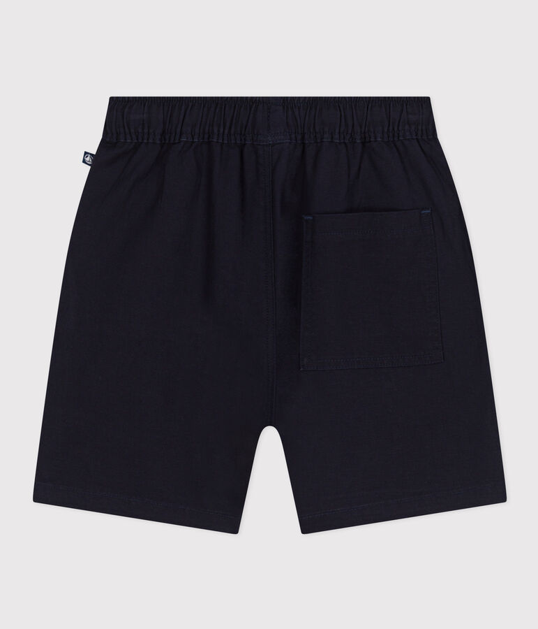 Kinder-Shorts aus Baumwoll-Twill und Leinen blau