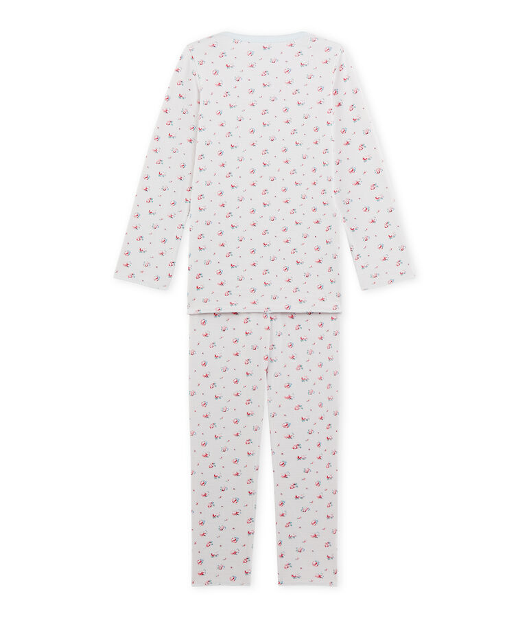 Pyjama fille imprim&eacute; petites fleurs blau/vielfarbig
