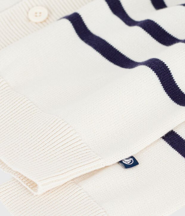 Kinder-Cardigan aus Baumwolle mit Streifen blau/blau