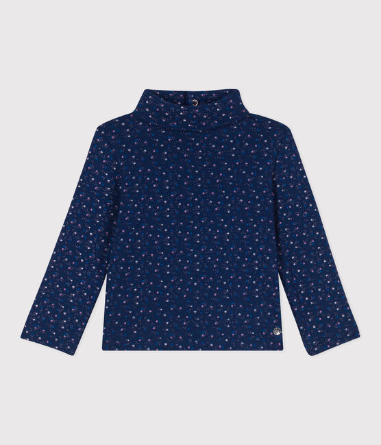 Baby-Rollkragenshirt aus Baumwolle blau MEDIEVAL/weiss MULTICO