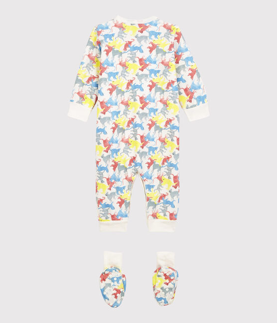 Baby-Nacht-Set aus Molton mit buntem Kätzchen-Motiv weiss MARSHMALLOW/weiss MULTICO