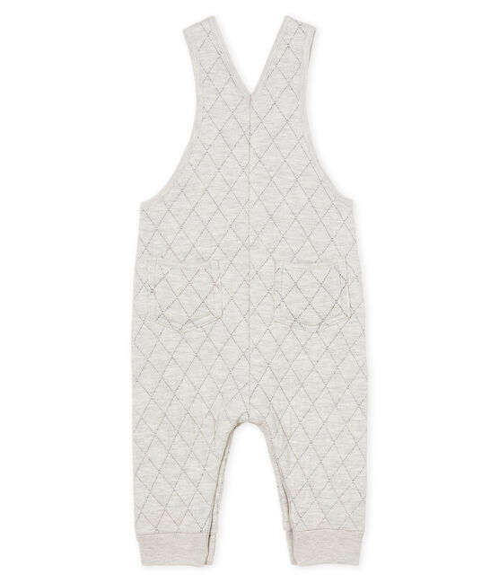 Lange Baby-Latzhose für Jungen aus gestepptem Doppeljersey grau BELUGA CHINE