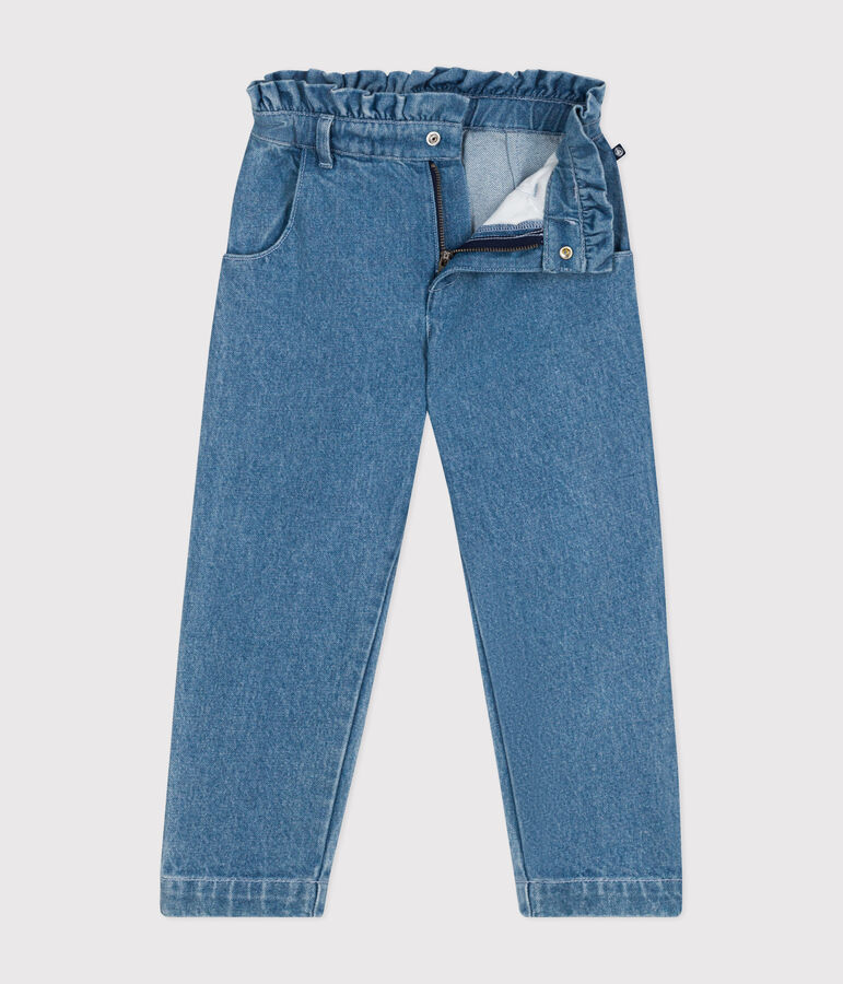 Kinder-Hose mit geradem Schnitt aus Denim f&uuml;r M&auml;dchen blau