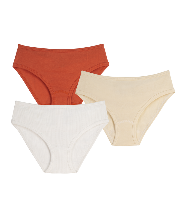 3er-Set Damen-Slips aus Baumwolle mit Blumenmotiv vielfarbig