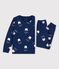 Kinderpyjama aus Bio-Baumwolle Tajinebanane x Petit Bateau blau MEDIEVAL/weiss MULTICO