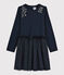 Langärmeliges Kinderkleid für Mädchen blau SMOKING
