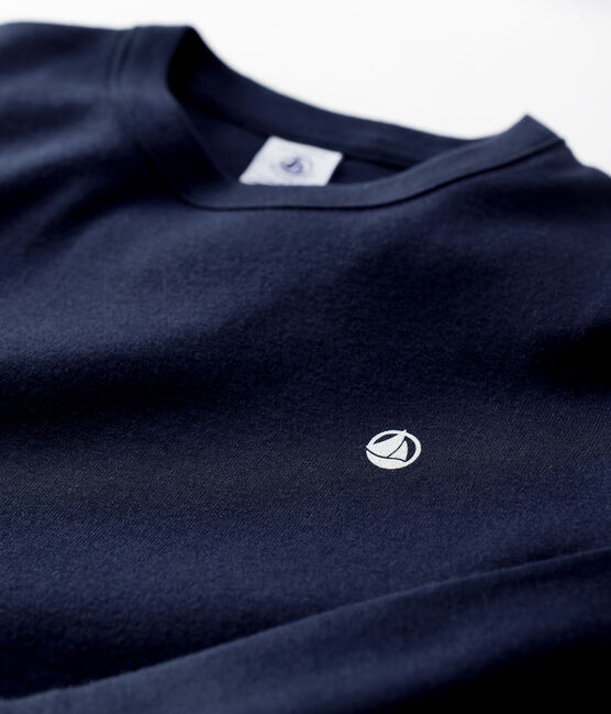 T-Shirt aus Bio-Baumwolle für Mädchen und Jungen blau SMOKING