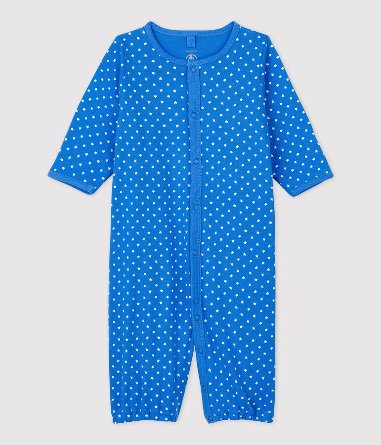 Baby-Overall aus Bio-Baumwolle blau/weiss
