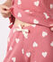 Damen-Pyjama aus Baumwolle mit Herzmotiv rosa ROSEWOOD/ MARSHMALLOW