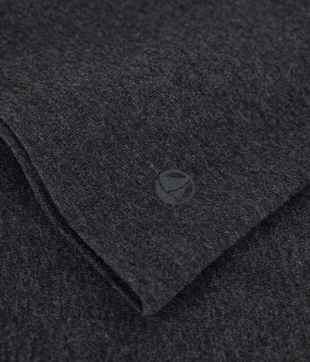Lang&auml;rmeliges Damen-T-Shirt aus Baumwolle mit Picotkante grau