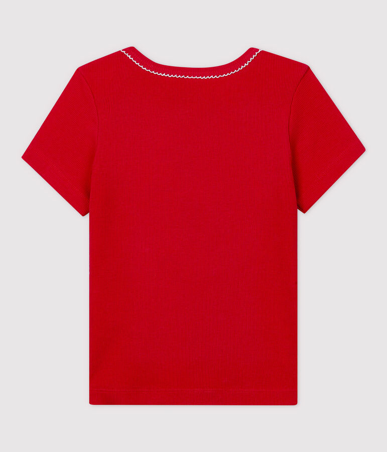Kurz&auml;rmliges Kinder-T-Shirt aus Baumwolle f&uuml;r M&auml;dchen rot