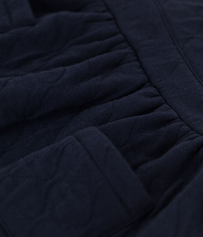 Bedrucktes &auml;rmelloses Babykleid aus gestepptem Doppeljersey blau SMOKING