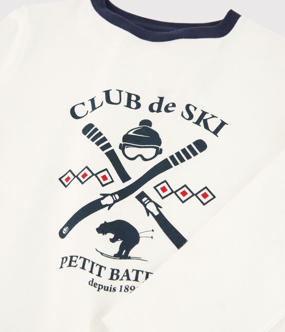 Kinder-T-Shirt mit Siebdruck für Jungen weiss MARSHMALLOW
