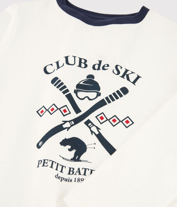 Kinder-T-Shirt mit Siebdruck f&uuml;r Jungen weiss