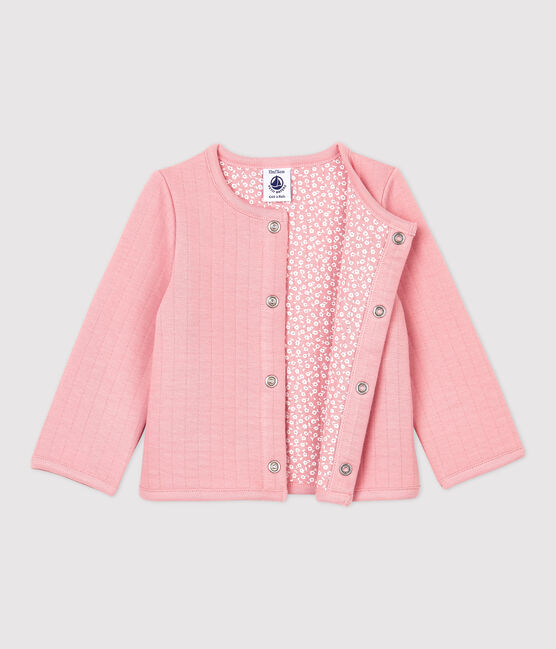 Baby-Cardigan aus gestepptem Doppeljersey. rosa CHARME