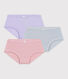 Set Kinder-Slips High Waist aus einfarbiger Baumwolle mit Lochstickerei