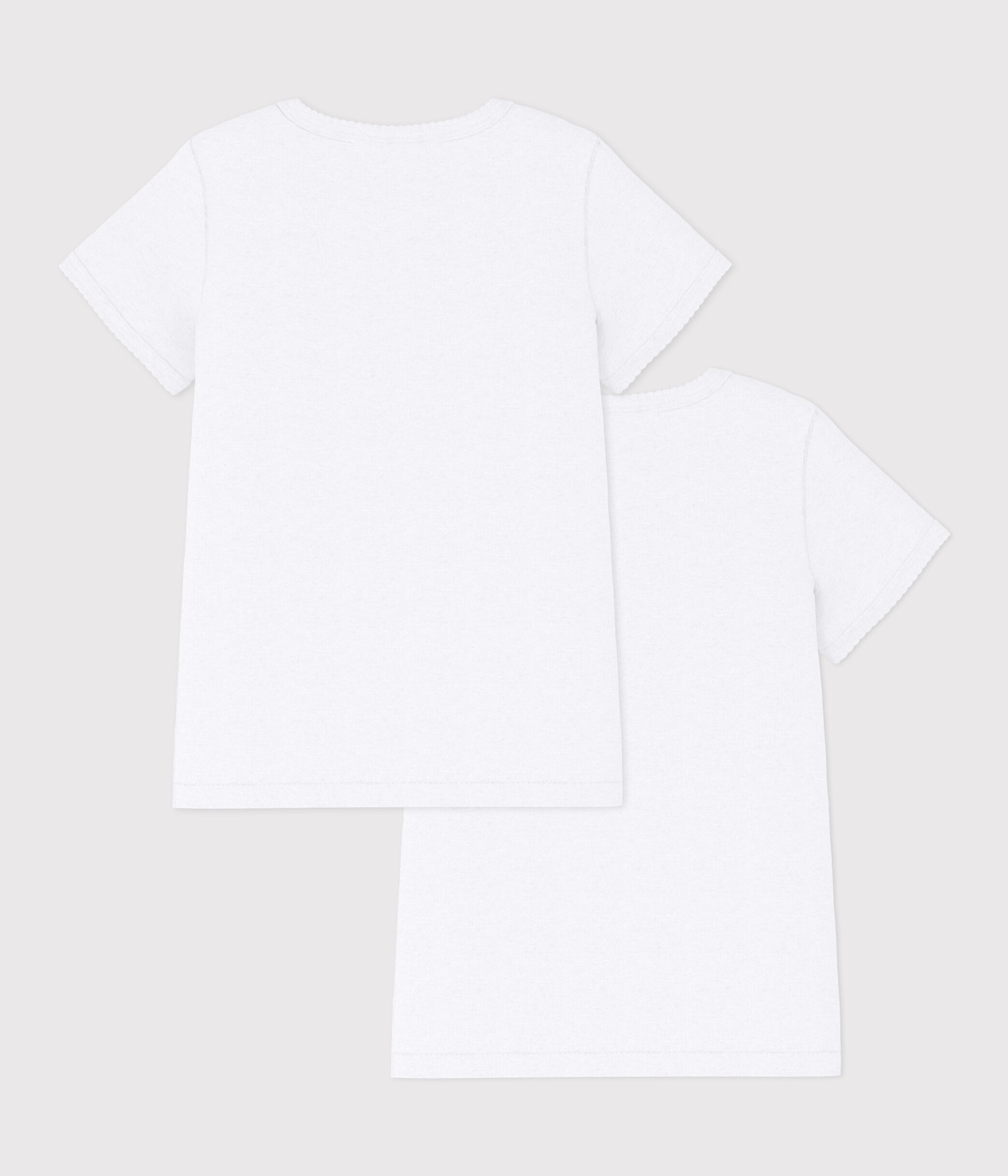 Petit Bateau Mädchen Kurzarm-T-Shirt, 2er Pack – 100% Bio-Baumwolle, Rippenstoff, Nachhaltig & Bequem