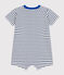 Baby Kurz-Overall aus feinem Jersey weiss MARSHMALLOW/blau MEDIEVAL