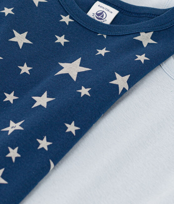 2er-Set langärmelige T-Shirts aus Baumwolle mit Sternen-Motiv für Jungen variante 1