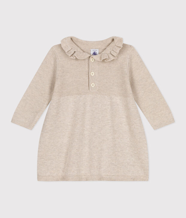 Lang&auml;rmeliges Baby-Kleid aus Baumwollstrick MONTELIMAR CHINE