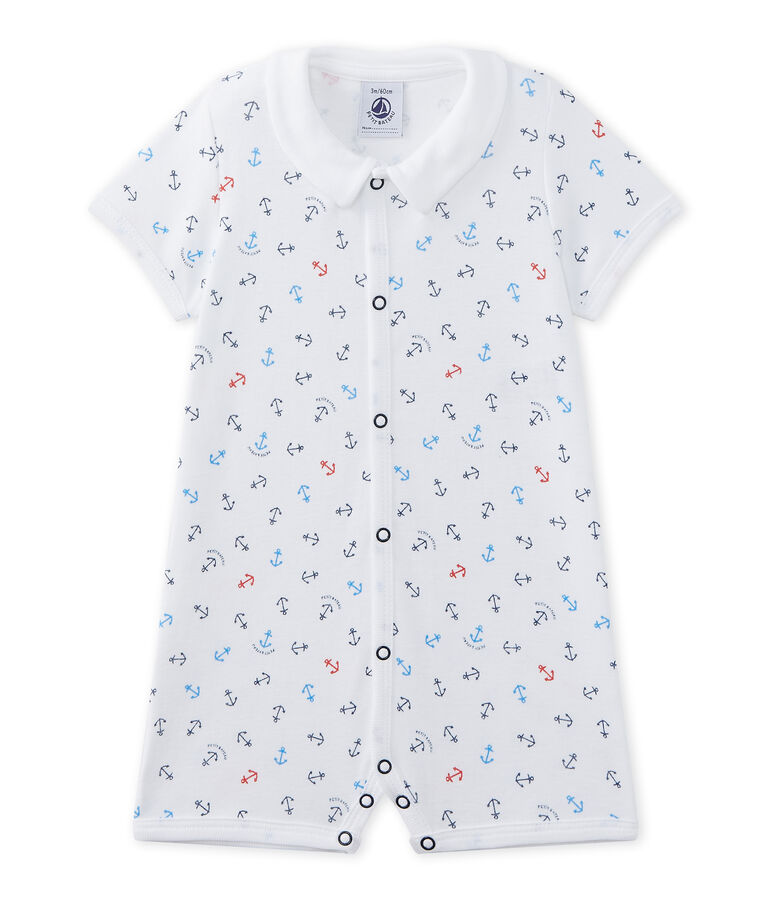 Kurzer Baby-Jungen-Einteiler mit Print weiss/vielfarbig