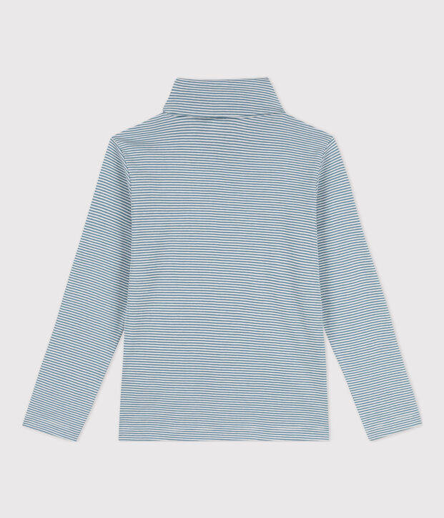 Gestreifter Unterziehpullover aus Baumwolle f&uuml;r M&auml;dchen und Jungen blau/weiss