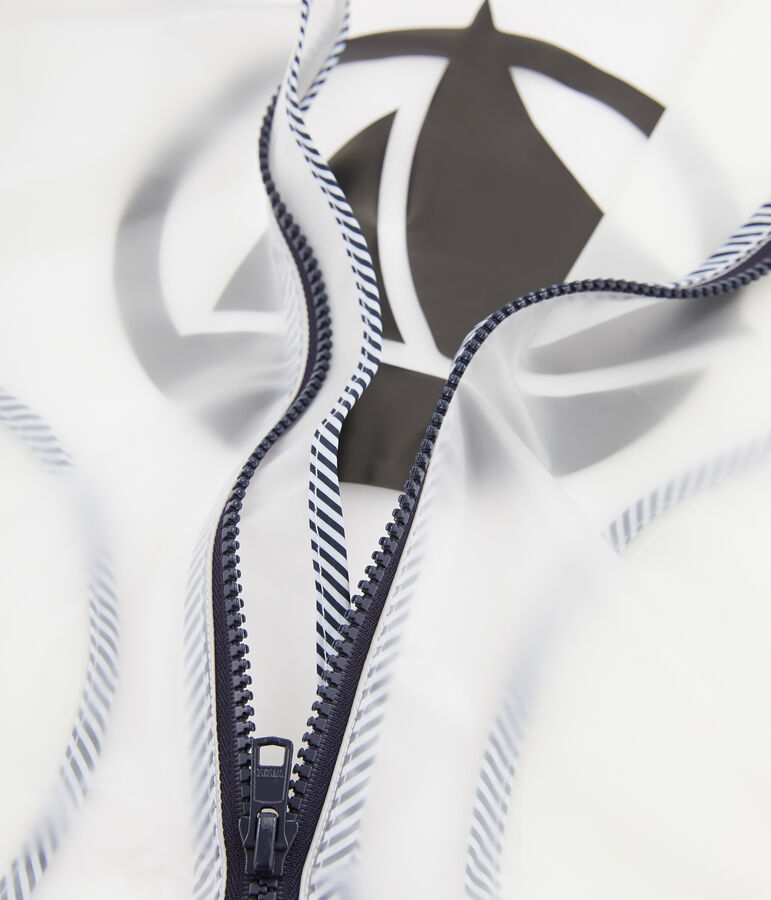 Lange, transparente Kinder-Regenjacke Unisex blau TRANSPARENT