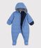 Baby-Schneeanzug aus einfarbigem Polyester blau
