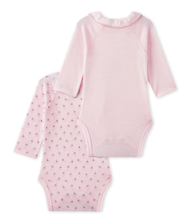 Baby-M&auml;dchen-Bodys f&uuml;r Neugeborene im 2er-Set weiss