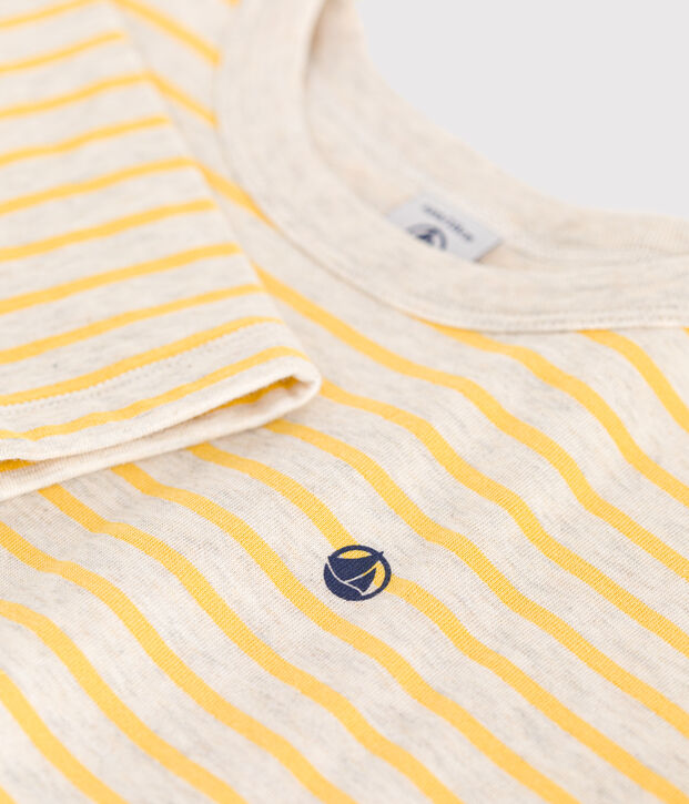 Lang&auml;rmeliges Kinder-T-Shirt aus Doppeljersey f&uuml;r Jungen beige/gelb