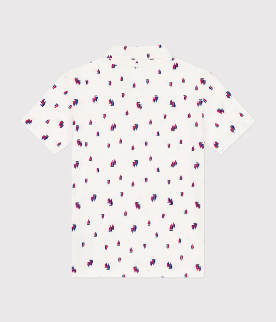 Kurzärmeliges Kinder-Poloshirt aus Baumwolle für Jungen weiss MARSHMALLOW/weiss MULTICO