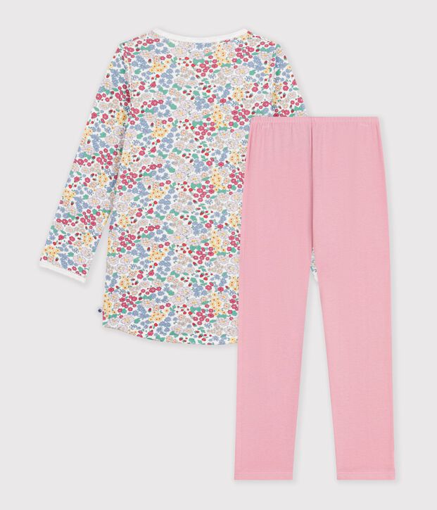 Kinder-Nachthemd und Leggings aus Doppeljersey mit Blumenmotiv rosa/vielfarbig