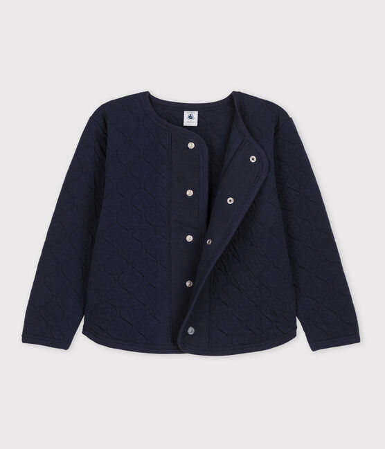 Kinder-Cardigan aus Doppeljersey für Mädchen blau SMOKING