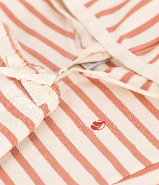 Baby-Set aus verdicktem Jersey mit Streifenmuster rosa AVALANCHE/weiss SIENNA