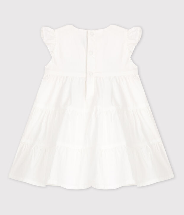 &Auml;rmelloses Babykleid aus Popeline weiss