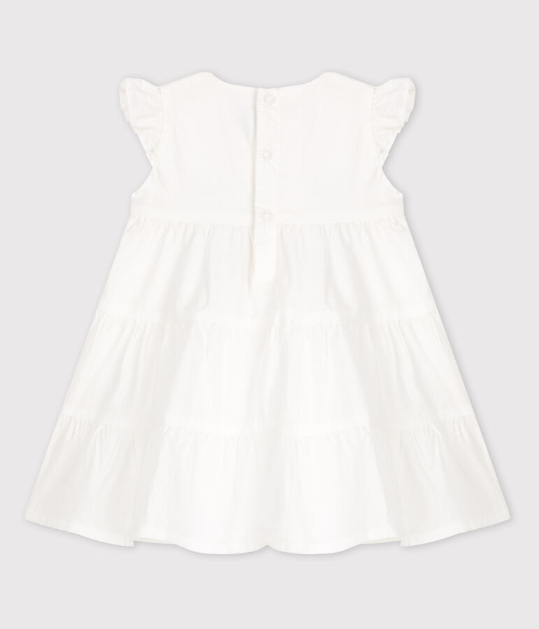 &Auml;rmelloses Babykleid aus Popeline weiss