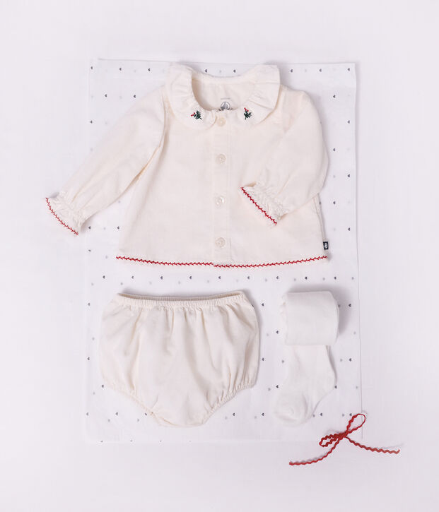 Baby-Geschenkset mit Bluse, Bloomer und Strumpfhose vielfarbig