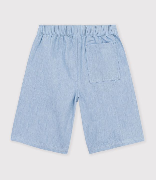 Kinder-Bermudashorts aus einfarbiger Baumwolle blau