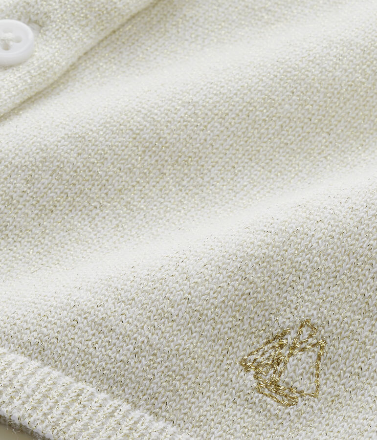 Gl&auml;nzender Baby-Bolero M&auml;dchen weiss ECUME/braun EM DORE