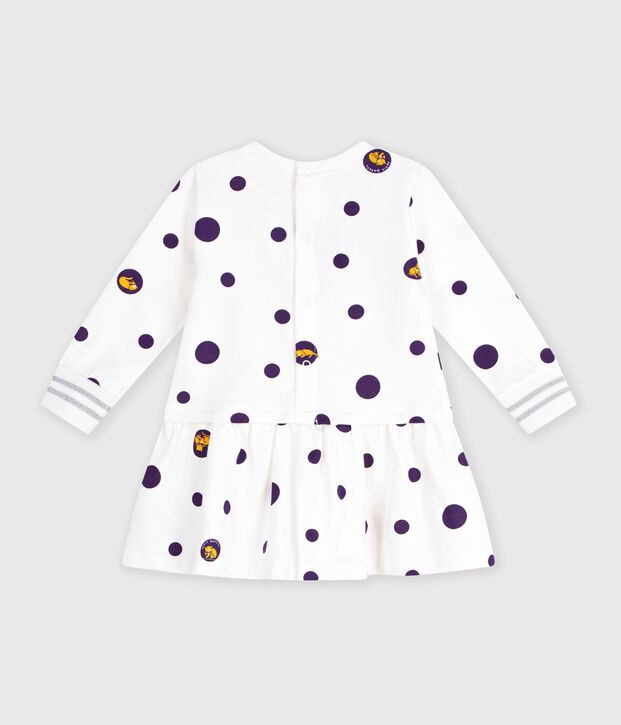 Lang&auml;rmeliges Baby-Kleid f&uuml;r M&auml;dchen weiss/vielfarbig