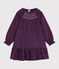 Langärmeliges Kinder-Kleid aus Flanell mit Karomuster blau SMOKING/weiss MULTICO