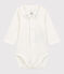 Baby-Body aus Bio-Baumwolle mit besticktem Kragen weiss MARSHMALLOW