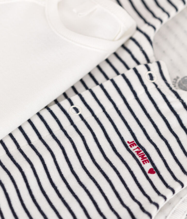Babyset aus Overall und Body aus Baumwolle weiss/blau