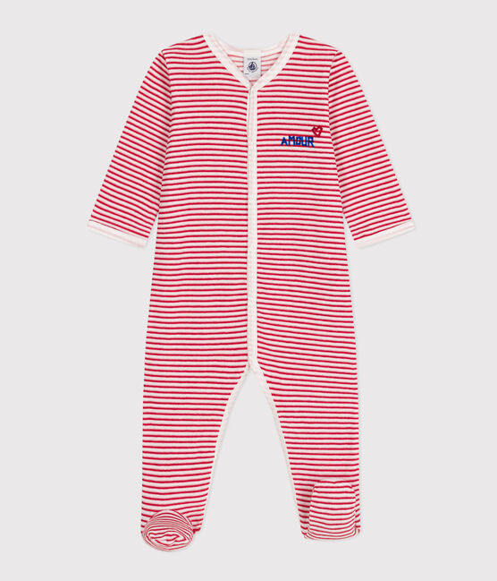 Strampler "Amour" aus Nicki rot MARSHMALLOW/weiss CORRIDA