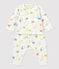 Dreiteiliges Baby-Set aus Bio-Doppeljersey mit Affenprint weiss MARSHMALLOW/weiss MULTICO