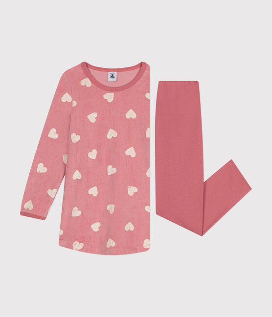 Kinder-Nachthemd aus Nicki mit Herzmotiv rosa ROSEWOOD/ MARSHMALLOW