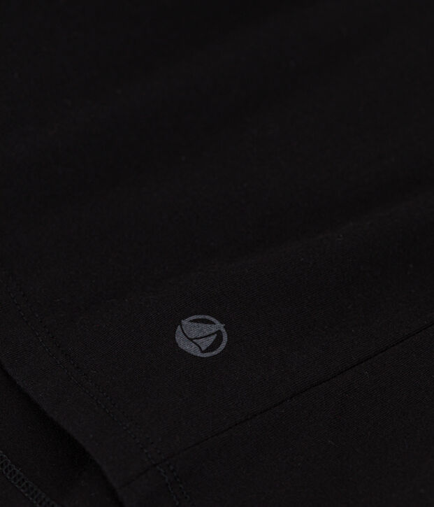 Lang&auml;rmeliges Damen-T-Shirt Le Droit mit V-Ausschnitt aus feinem Jersey schwarz