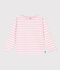 Kinder-Shirt Marini&egrave;re aus Baumwolle mit Streifen rosa/rosa