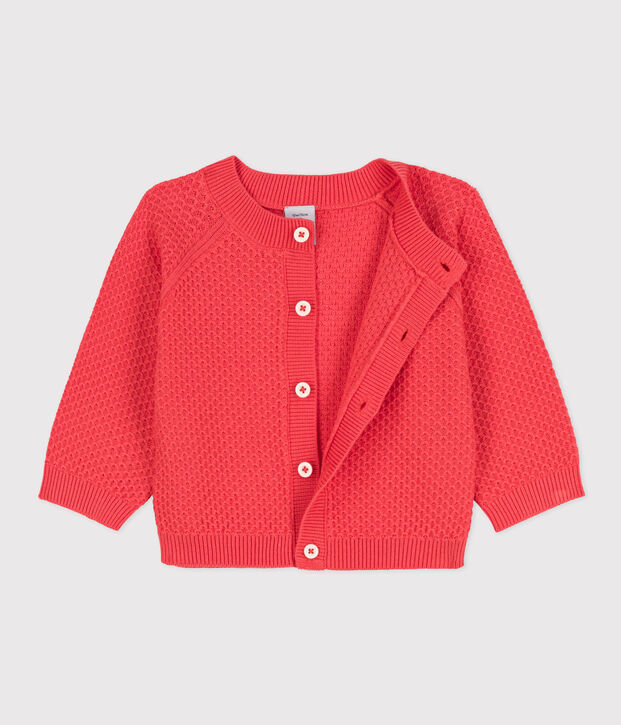 Baby-Cardigan aus Baumwollstrick orange