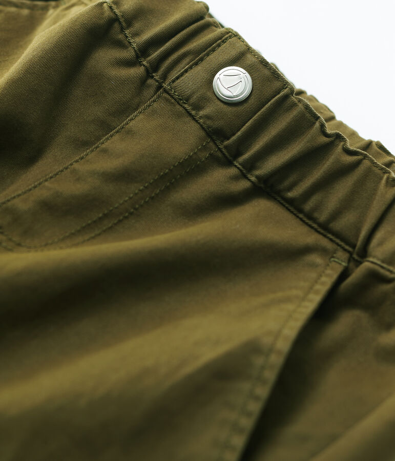 Kinder-Cargohose aus Baumwoll-Gabardine f&uuml;r M&auml;dchen gr&uuml;n MILITARY